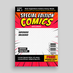 Fototapeta premium comic book special edition cover page template design