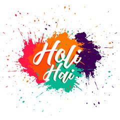 Obraz premium happy holi colorful splashes festival background design