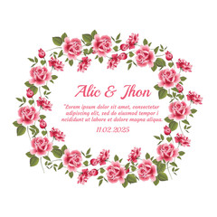 Floral wedding invitation frame