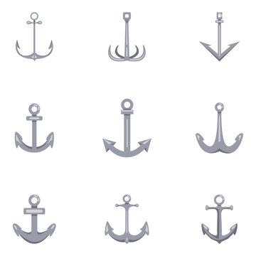 Vector Set of Color Anchor Icons