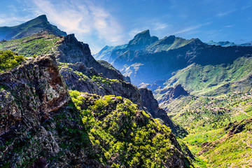 magnificent landscape of Barranco del Infierno on the island of Tenerife in the Canaries