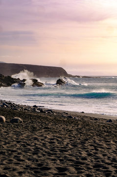 Stop in Ajoy auf Fuerteventura in der Abendd&auml;mmerung