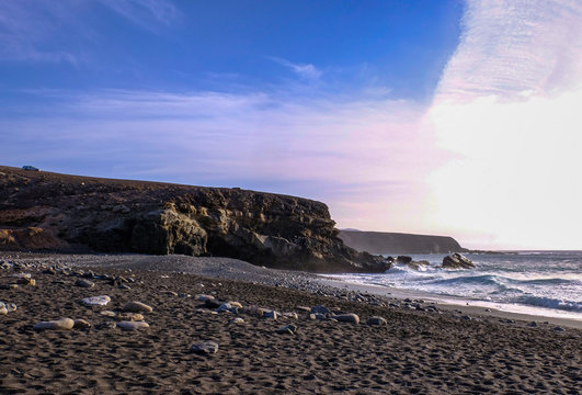 Stop in Ajoy auf Fuerteventura in der Abendd&auml;mmerung