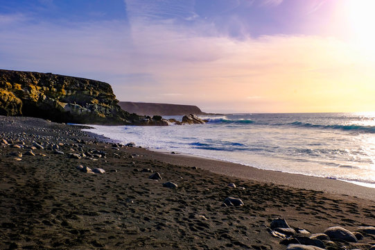 Stop in Ajoy auf Fuerteventura in der Abendd&auml;mmerung