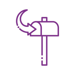 Isolated mailbox with arrow line style icon vector design