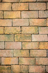 Obraz premium Picture of the red brick working wall Is a brick used in ancient times