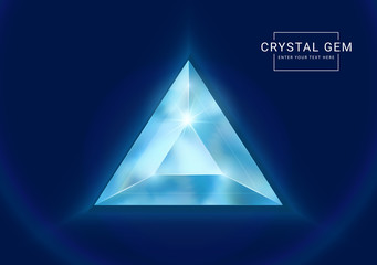 Fantasy crystal jewelry gems, triangle polygon shape stone for game asset.