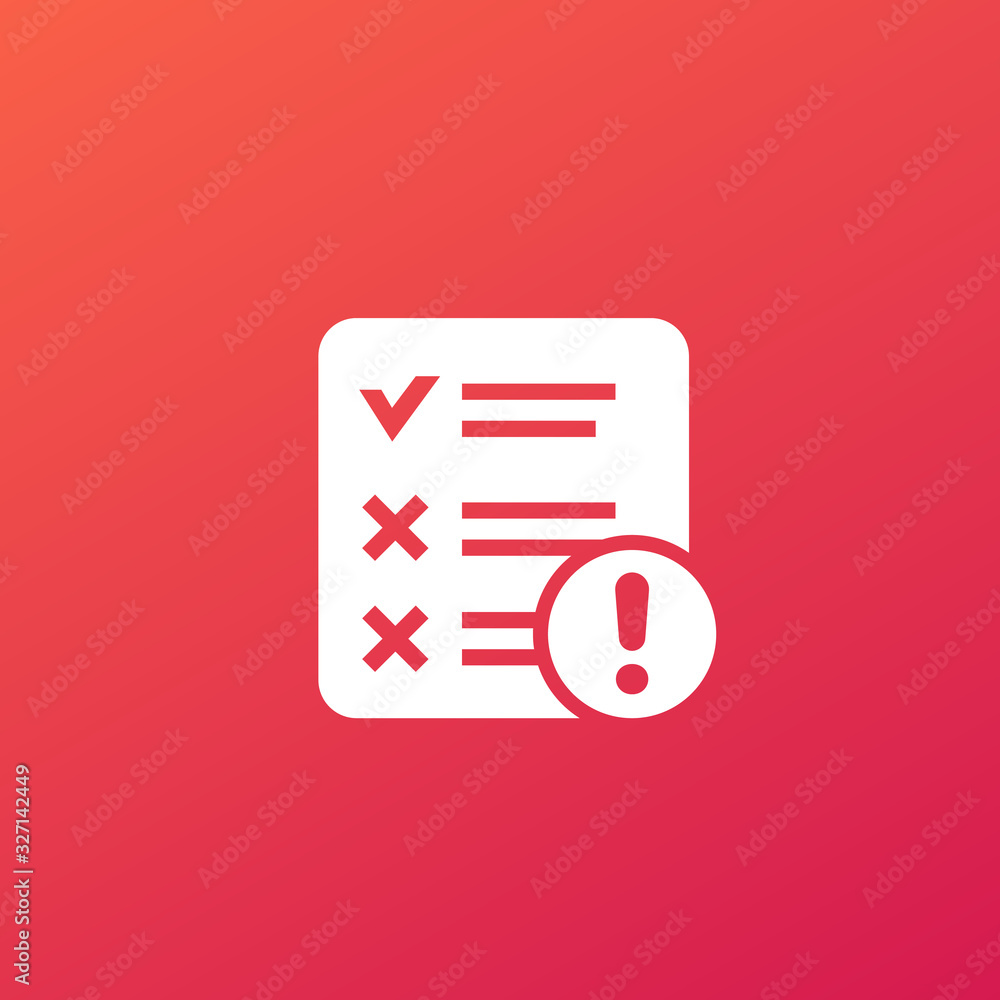 Poster failed test icon for web