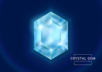 Fantasy crystal jewelry gems, polygon shape stone for game asset.