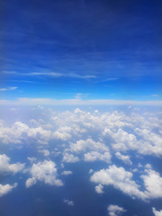 Fototapeta na wymiar The beautiful bright blue sky with some white cloud