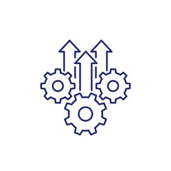 Operational excellence, production growth line icon