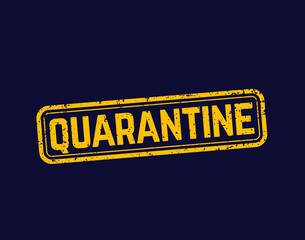quarantine stamp, grunge vector sign - obrazy, fototapety, plakaty
