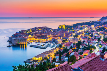Dubrovnik, Croatia. A panoramic view of the walled city.