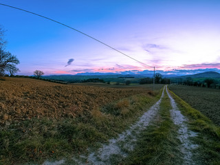 A sunset in the Marche countryside