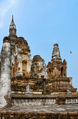 Ruins of Ancient Thai Temples. Famous Sukhothai Historical Park, a UNESCO World Heritage Site. The ancient capital of Sukhothai, Thailand