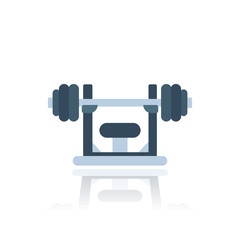 Barbell on the stand, vector icon