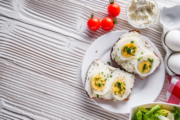 delicious and nutritious cheese and boiled egg sandwich