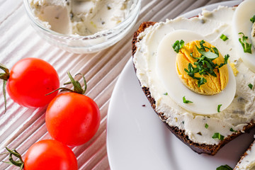 delicious and nutritious cheese and boiled egg sandwich