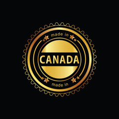 Fototapeta na wymiar Made in Canada Gold stamp