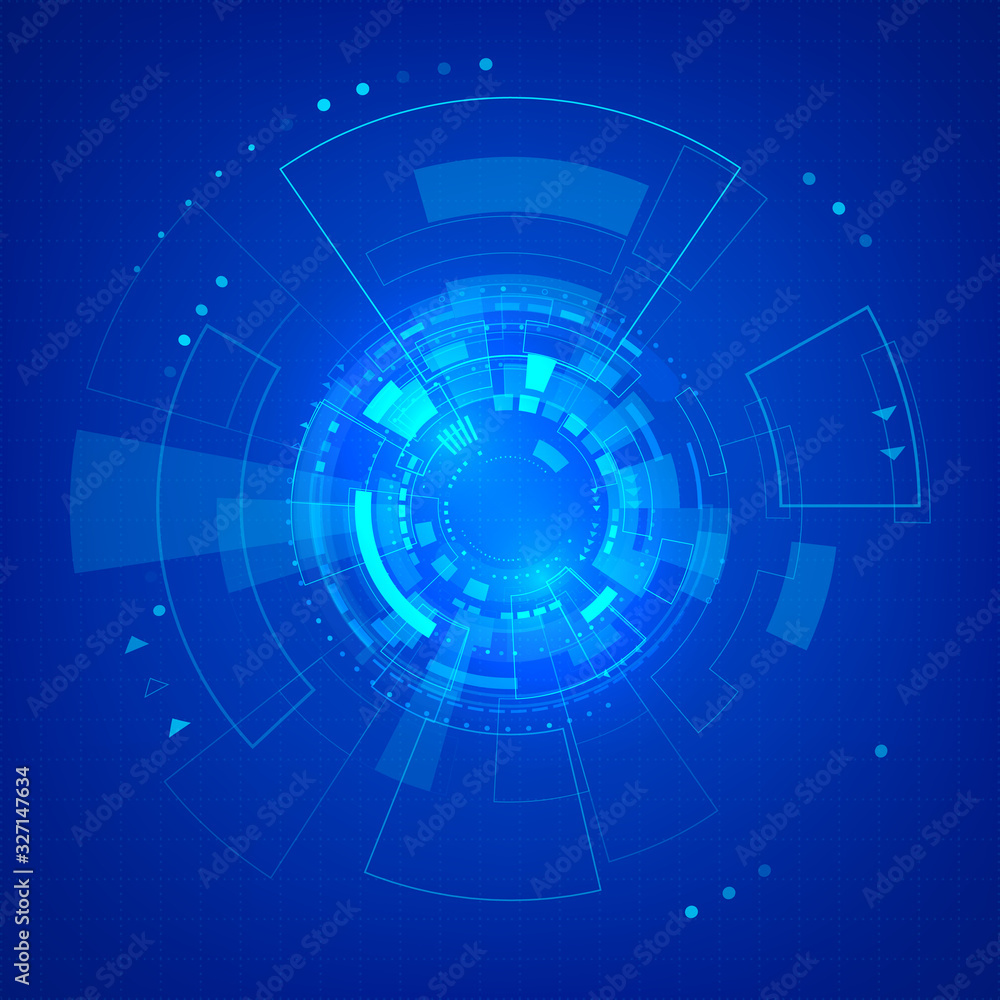 Poster abstract sci-fi futuristic backdrop.technology background with hud elements. vector illustration