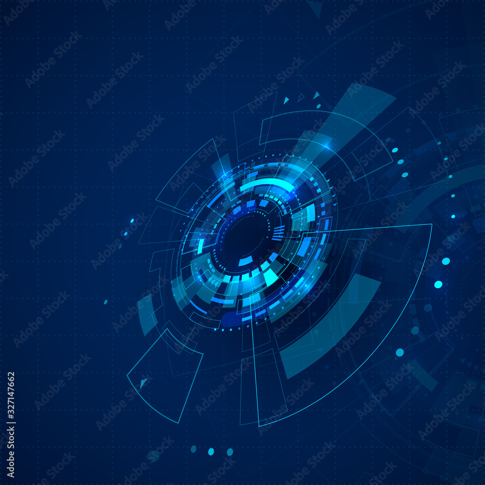 Aufkleber sci-fi futuristic backdrop.technology background with hud elements. abstract cyberspace backdrop. ve
