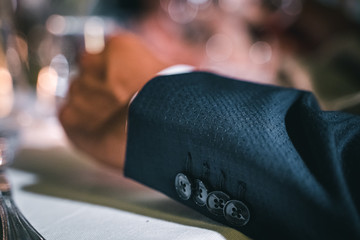 Detail of a hand of a handsome man