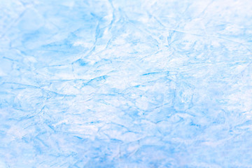 Obraz premium Simple abstract icy light blue white cloud-like dreamy ethereal background texture. Crumpled creased watery blue paper artsy diy clouds structure backdrop winter cold frost wallpaper design
