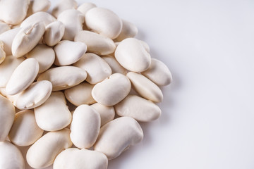 fresh organic natural beans on a white background