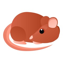 Sleeping rat icon. Cartoon of sleeping rat vector icon for web design isolated on white background