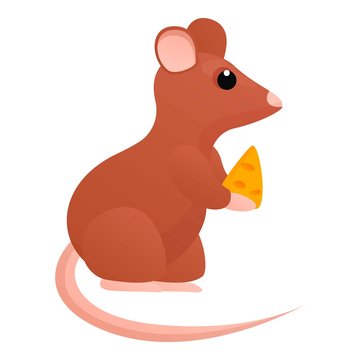Rat cheese icon. Cartoon of rat cheese vector icon for web design isolated on white background