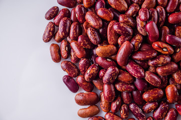fresh organic natural beans on a white background