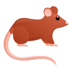 Brown mouse icon. Cartoon of brown mouse vector icon for web design isolated on white background