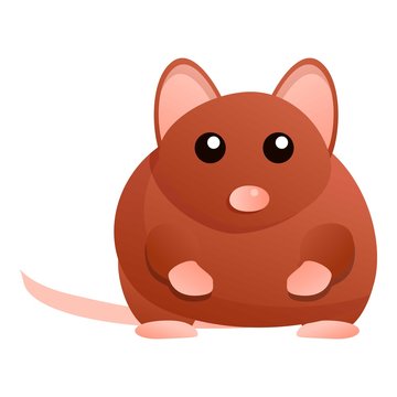 Fat mouse icon. Cartoon of fat mouse vector icon for web design isolated on white background