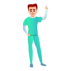 Nurse man icon. Cartoon of nurse man vector icon for web design isolated on white background