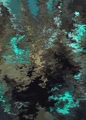 black blue brown artistic splashes. Abstract rough painting color texture. Modern futuristic pattern. Multicolor dynamic background. Fractal artwork for creative graphic design