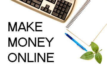 Cup of coffe and open notebook on white background