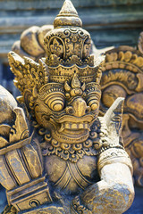 Ancient Balinese statue at the temple