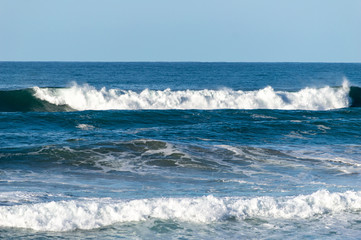 Sport surfing on the beach of zurriola located in san sebastian spain