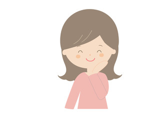 Young woman smiling happily.