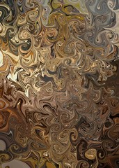 brown artistic splashes. Abstract rough painting color texture. Modern futuristic pattern. Multicolor dynamic background. Fractal artwork for creative graphic design