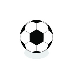 Soccer ball icon with shadow isolated on white background. Football icon. Vector illustration. EPS10