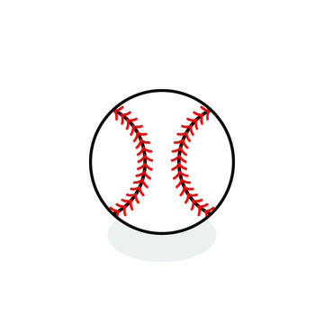 Baseball ball with shadow over white background. Vector illustration. EPS10