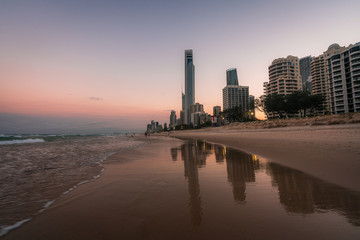 Sunrise at Surfers Paradise, Gold Coast, Australia