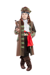 Adorable boy posing in studio