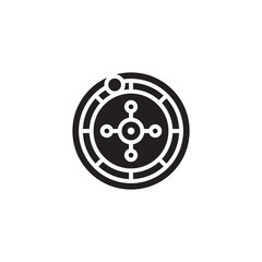 Fototapeta premium Roulette casino wheel icon. Casino roulette top view vector icon. Gaming roulette glyph icon. Symbol, logo illustration. roulette icon symbol on clean background. 