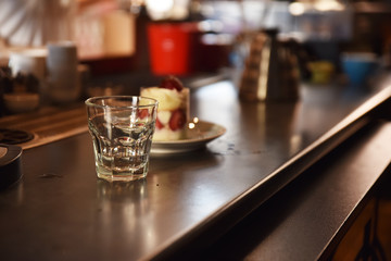empty glasses on the table