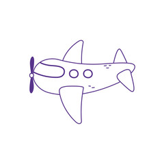 kids toy plane icon design white background line style