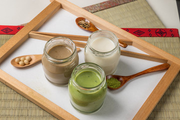 豆乳プリン　Home made pudding of Japanese tea 