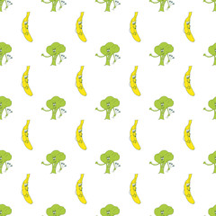 Cartoon set on colorful backdrop. Design element set. Fruit pattern.