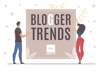 Collaboration to Use Blogger Trends in Network. Friendly Team Make Life Easier for Blogger. Man and Woman Work Together. Search for New Topic, Content Production Requires Lot Effort.